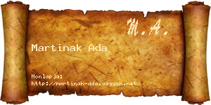 Martinak Ada névjegykártya